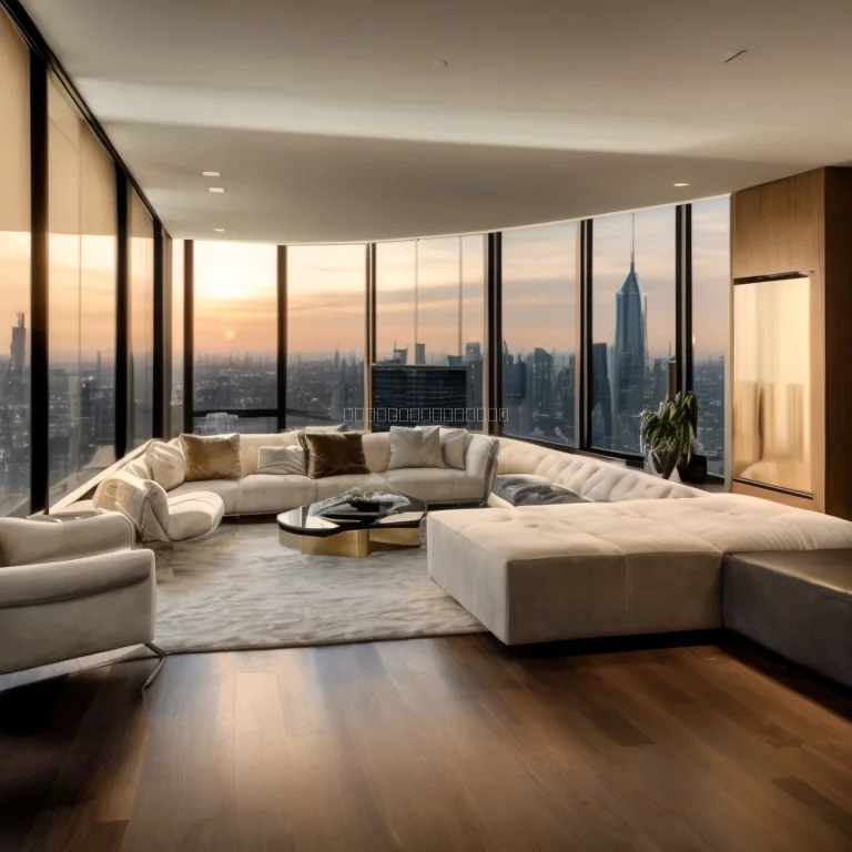 Luxurious apartment skyline in Kuwait City at dusk